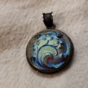 Handmade Glass and Silver Pendant